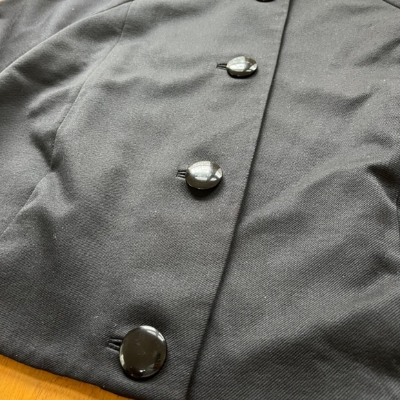 Talbots Black Cropped Stretch Blazer Jacket Button Up Swing Coat Lined, Size 14 - Picture 2 of 8